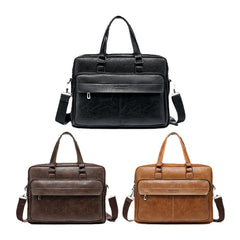 Men Large Capacity Vintage 13 Inch Computer Bag Messenger Bag Crossbody Bags Shoulder Bag Briefcase