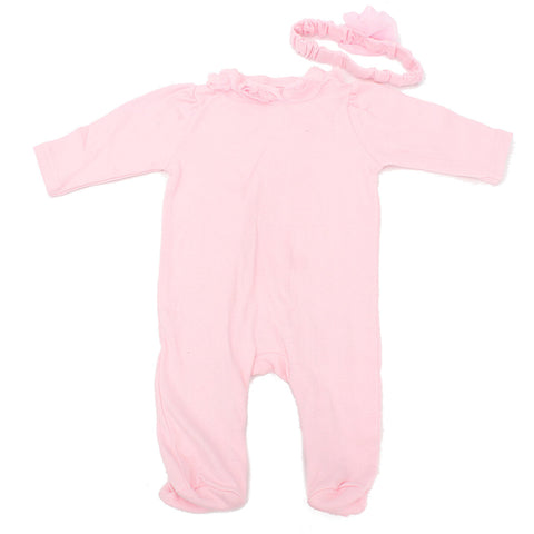 22'' Handmade Pink Doll Clothes Reborn Newborn Baby Girl Jumpsuit Headdress