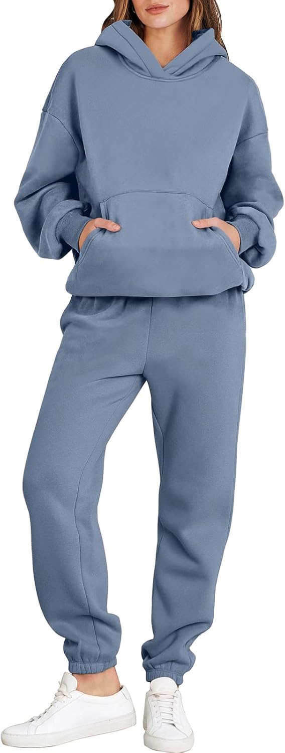 Women's Y2K 2 Piece Tracksuit - Oversized Hoodie & Jogger Sweatpants Set