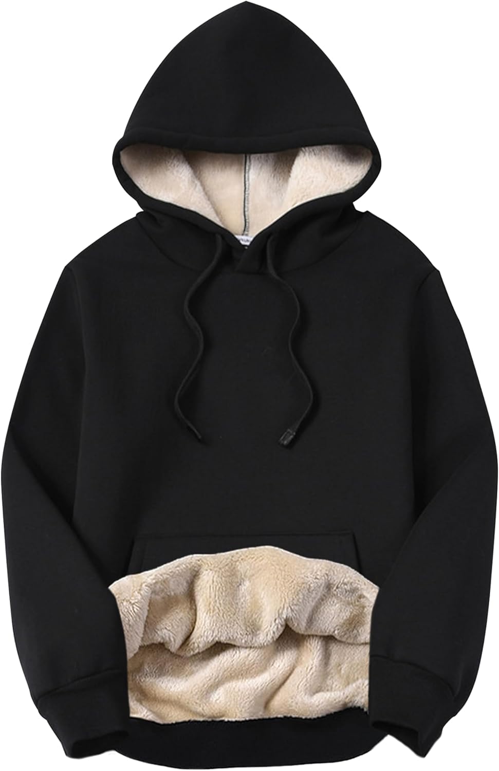 Women’s Cozy Sherpa Lined Hoodie Sweatshirt – Adjustable Drawstring Hood, Kangaroo Pocket, Long Sleeves for Fall & Winter Comfort