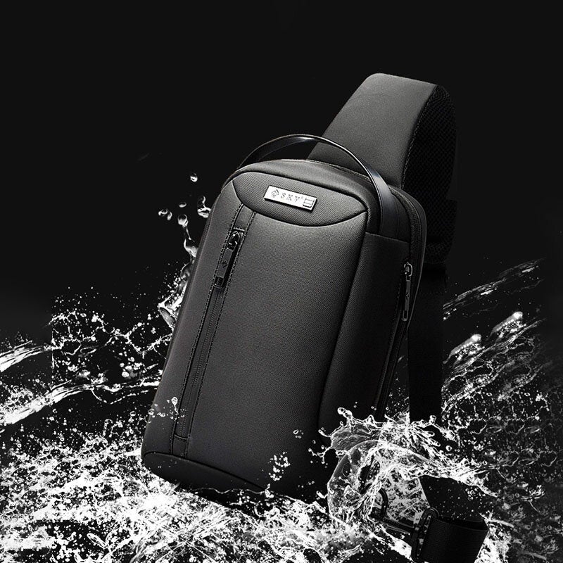 Men Fashion USB Charging Design Breathable Chest Bag Casual Travel Back Anti-theft Phone Pocket Crossbody Shoulder