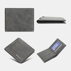 Men PU Leather Multi-card Slot Casual Thin Money Clip Card Holder Wallet