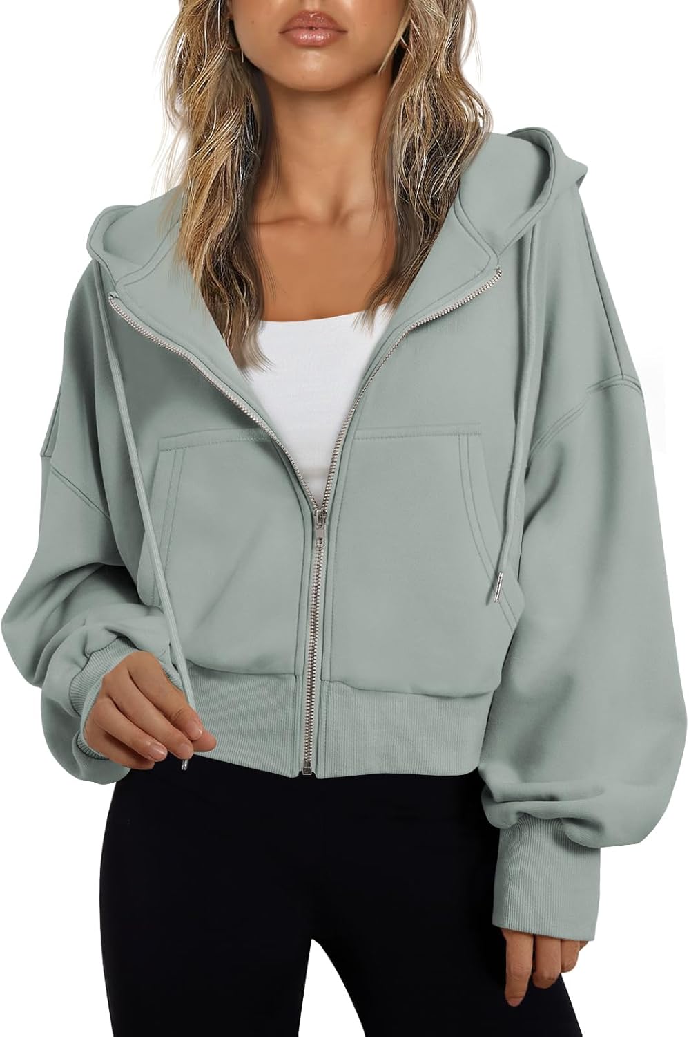 Women’s Full-Zip Hoodie with Fleece Lining – Cozy, Lightweight, Casual Fall and Winter Sweatshirt – Soft, Breathable Hoodie Jacket with Drop Shoulder & Slight Stretch