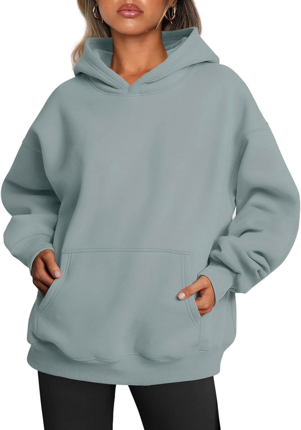 Women’s Oversized Fleece Hoodie – Cozy Pullover Sweatshirt with Pocket for Fall & Winter