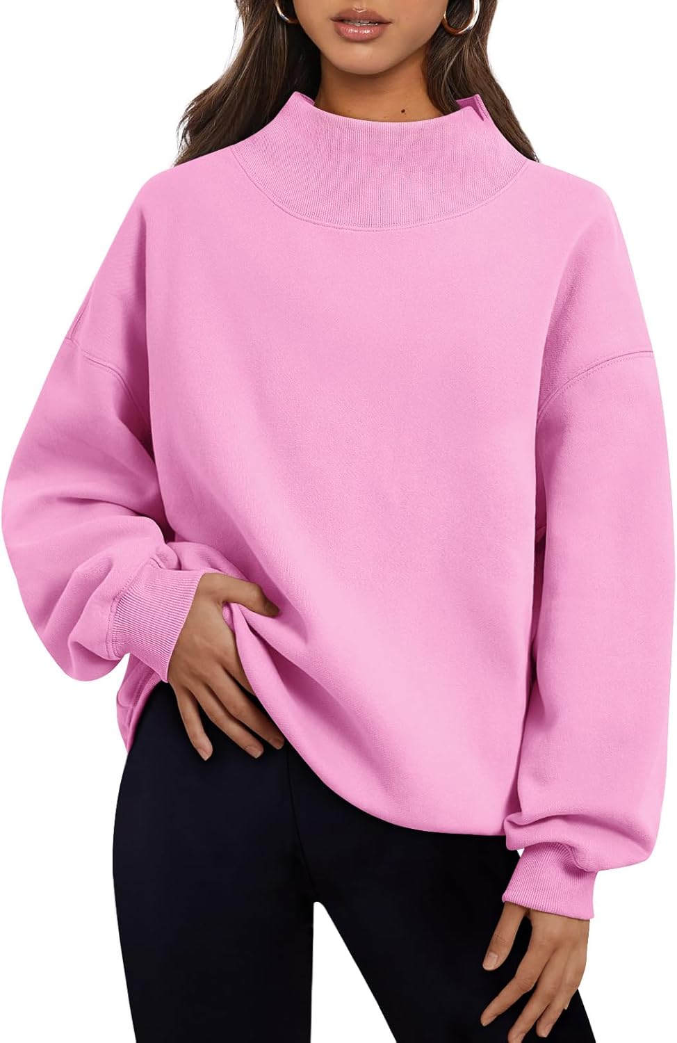 Womens Oversized Sweatshirts Turtleneck Pullover Long Sleeve Hoodies Tops Fall OutfitsClothes