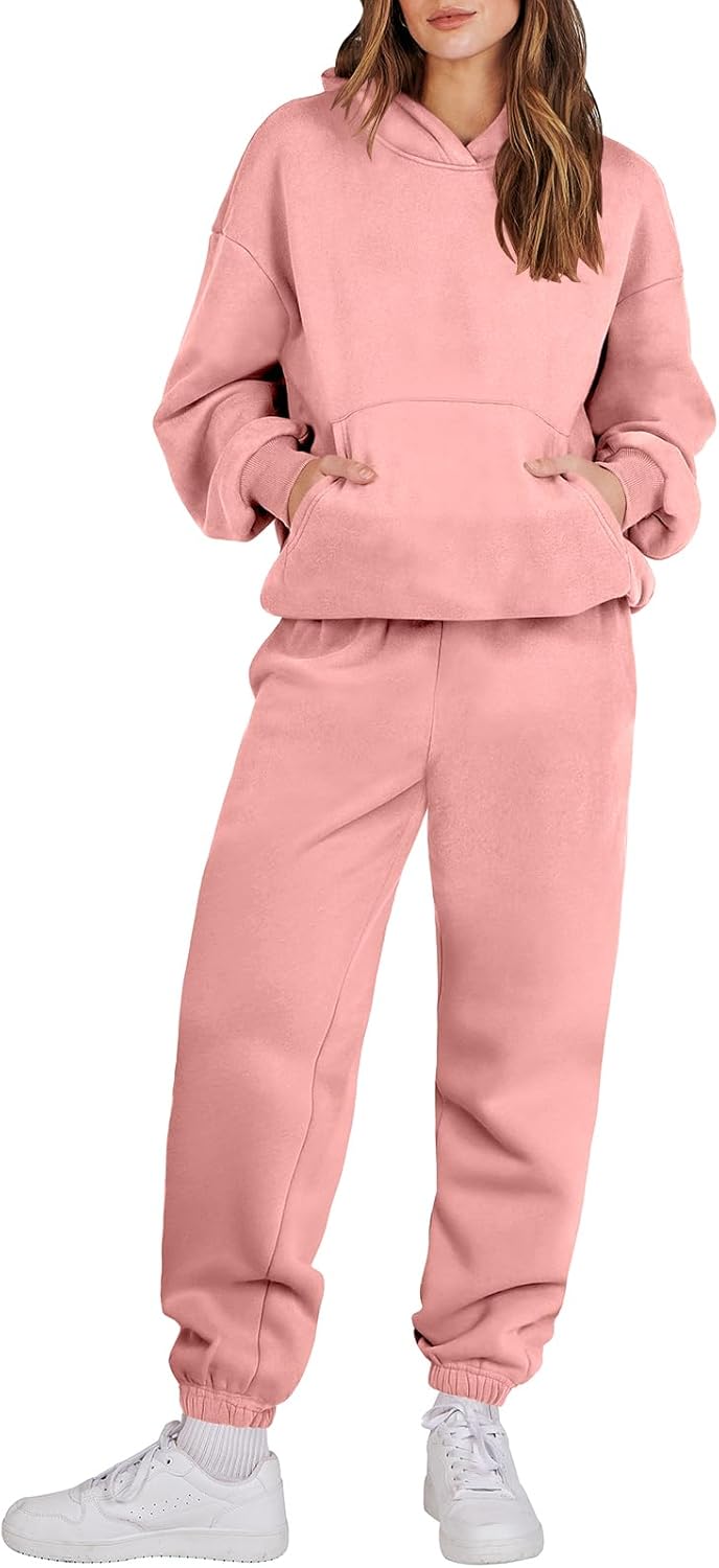 Women's Y2K 2 Piece Tracksuit - Oversized Hoodie & Jogger Sweatpants Set