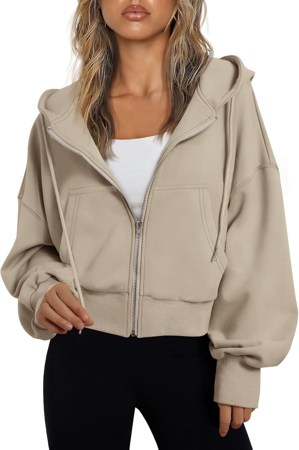 Women’s Full-Zip Hoodie with Fleece Lining – Cozy, Lightweight, Casual Fall and Winter Sweatshirt – Soft, Breathable Hoodie Jacket with Drop Shoulder & Slight Stretch