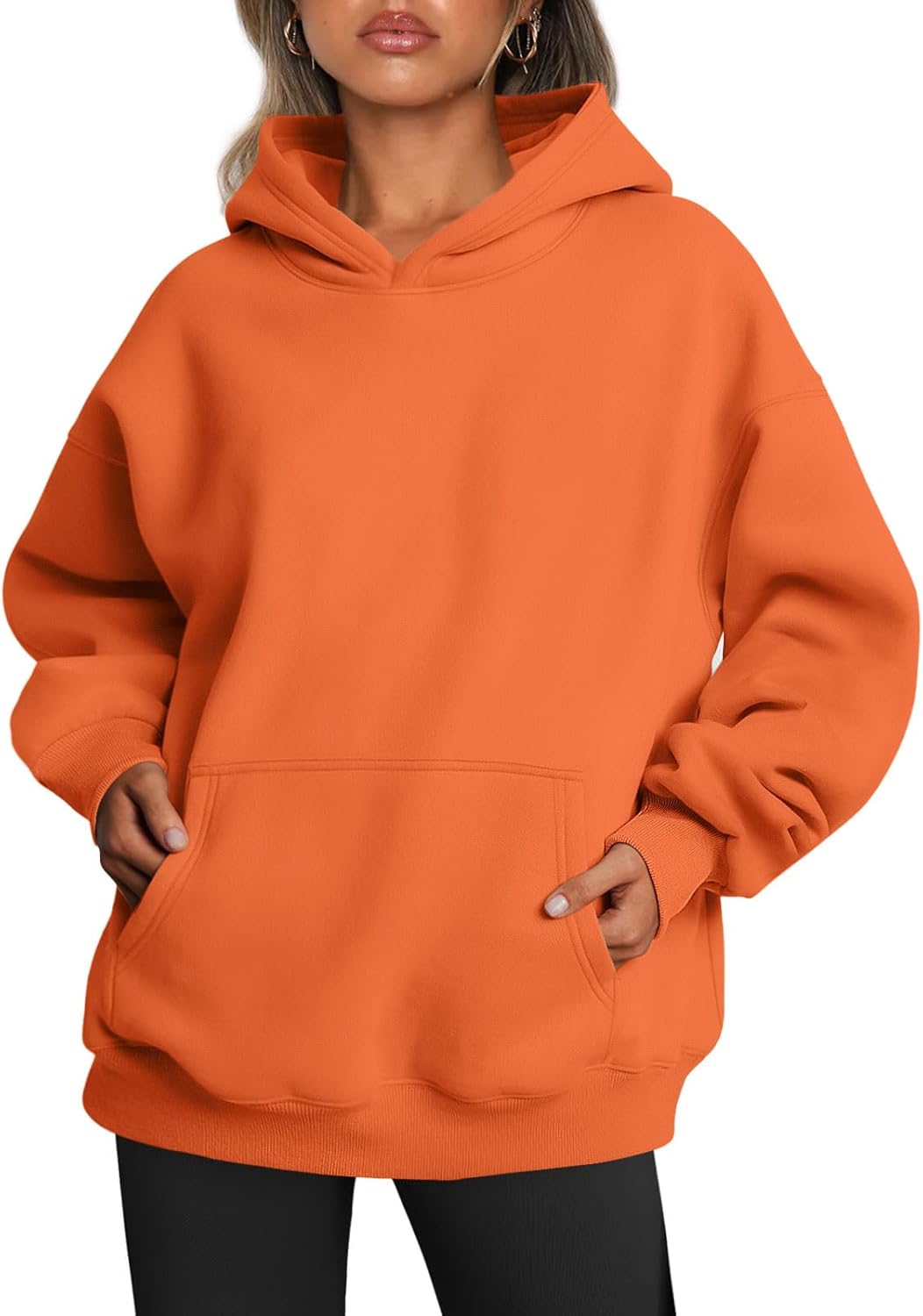 Women’s Oversized Fleece Hoodie – Cozy Pullover Sweatshirt with Pocket for Fall & Winter