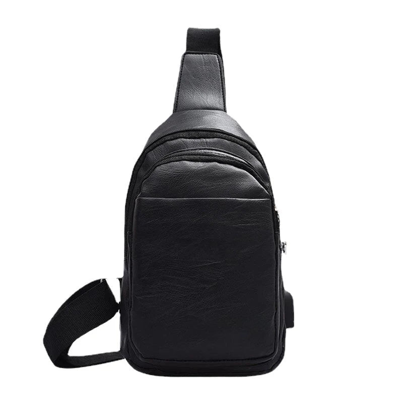 Men's PU Leather Multi-pocket Crossbody Sling Bag