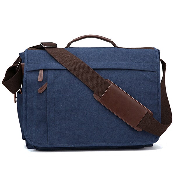 Large Capacity Canvas Business Laptop Bag Shoulder Crossbody For Men