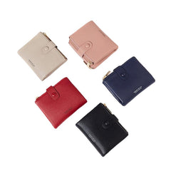 Women PU Leather Multi-slot Hand Carry Short Wallet Clutch Purse