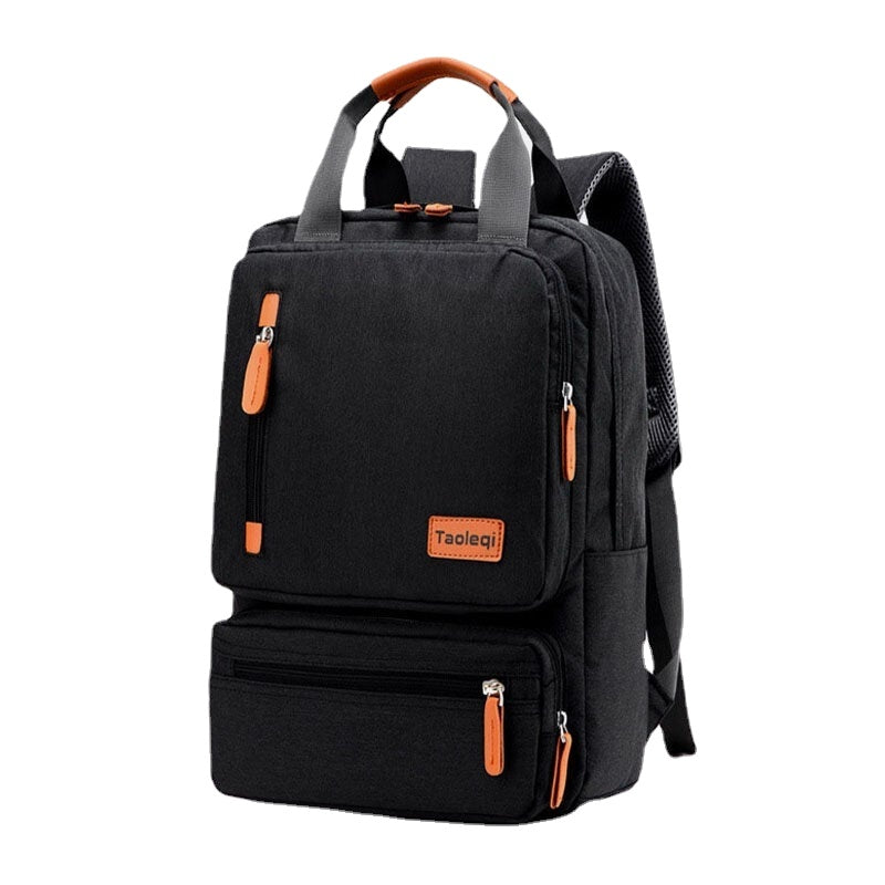 Men Women Fashion Large Capacity Multi-pocket Pure Color Backpack