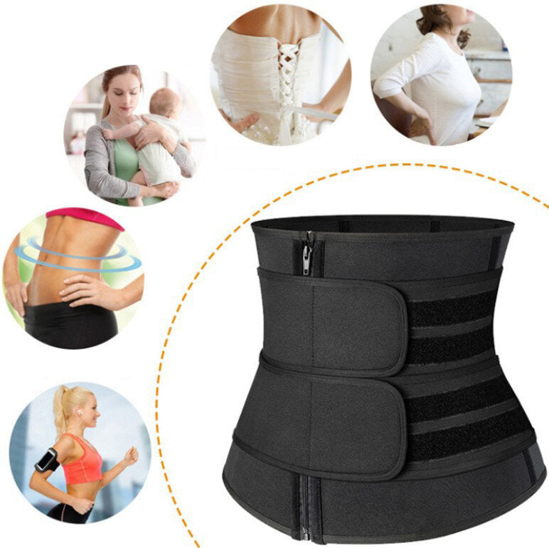 Waist Trainer Vest Large Size Body Shaper Sweat Waist Trainer Corset Sports Spandex Yoga Gym Workout Pilates Adjustable Tummy Fat Burner Hot Sweat Yoga Belts Fitness Belts For Men Women / Adults