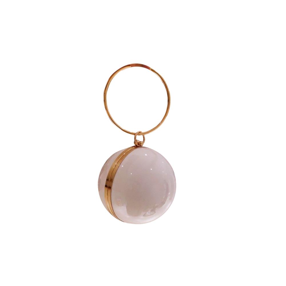 Acrylic Round Ball Shoulder Bag For Women Crossbody With Chain Transparent  Clutch