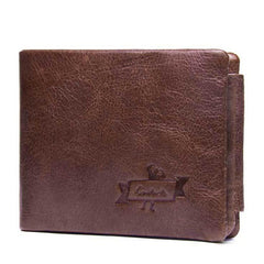 Men Genuine Leather Multifunctional Large Capacity Coin Bag 10 Card Slots Trifold Wallet
