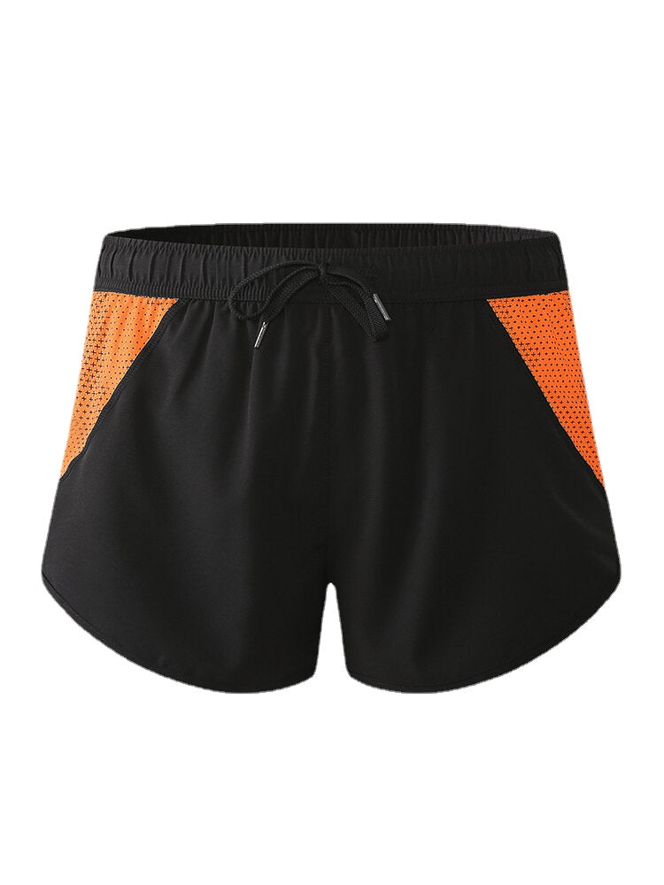 Men Mesh Patchwork Quickly Dry Drawstring Breathable Sports Board Shorts