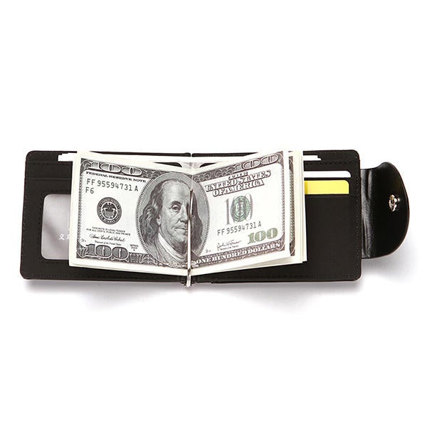 Men Faux Leather Creative Money Clip Wallet