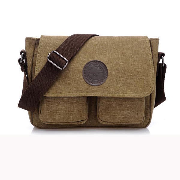 Men Retro Crossbody Bag Canvas Shoulder Bag Messenger