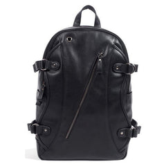 MK Men Faux Leather Fashion Leisure Backpack USB Charging Travel Bag