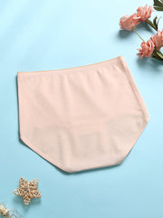 Women Seamless Daisy Print Antibacterial Cotton Breathable High Waist Panties