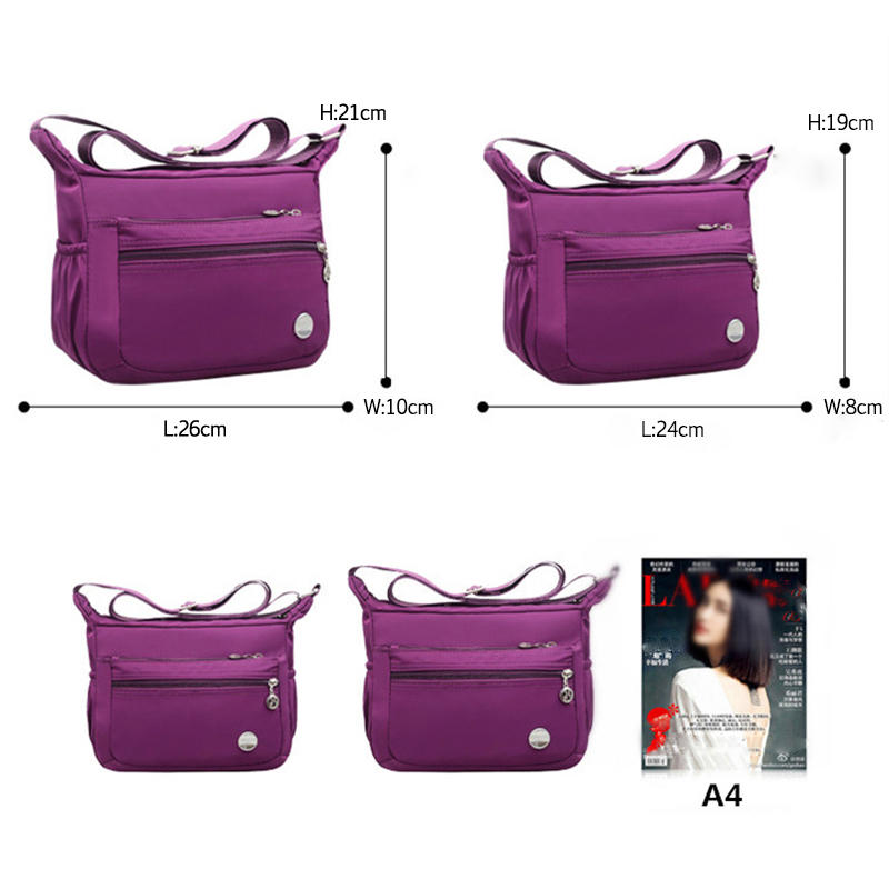 Women Nylon Shoulder Bag Outdoor Sports Waterproof Crossbody