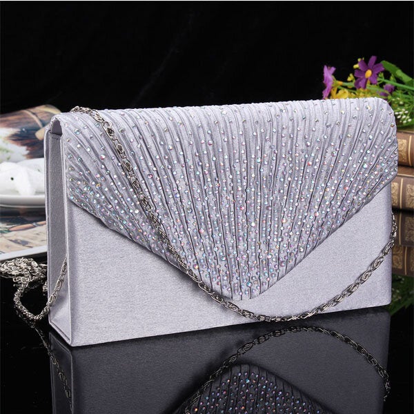 Women  Evening Bridal Wallet Envelope Flash Diamond Clutch Portable Shoulder Crossbody Bag