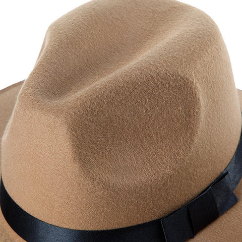 Women ladies Cotton Blend Jazz Felt Fedora Cap Wide Brim Bowler Trilby Panama Hat