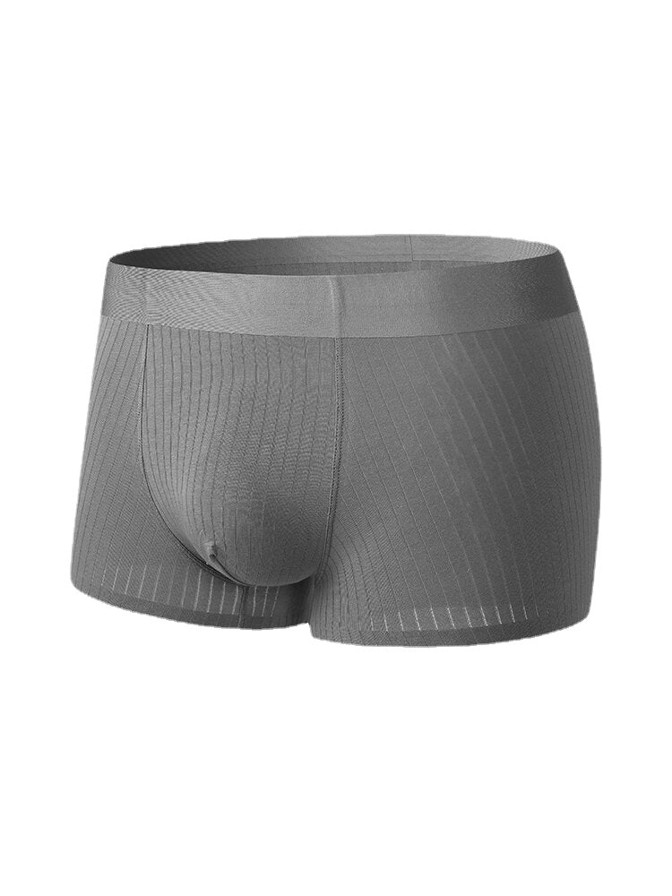 Mens Cotton Seamless Breathable Antibacterial Solid Home U Convex Pouch Boxers