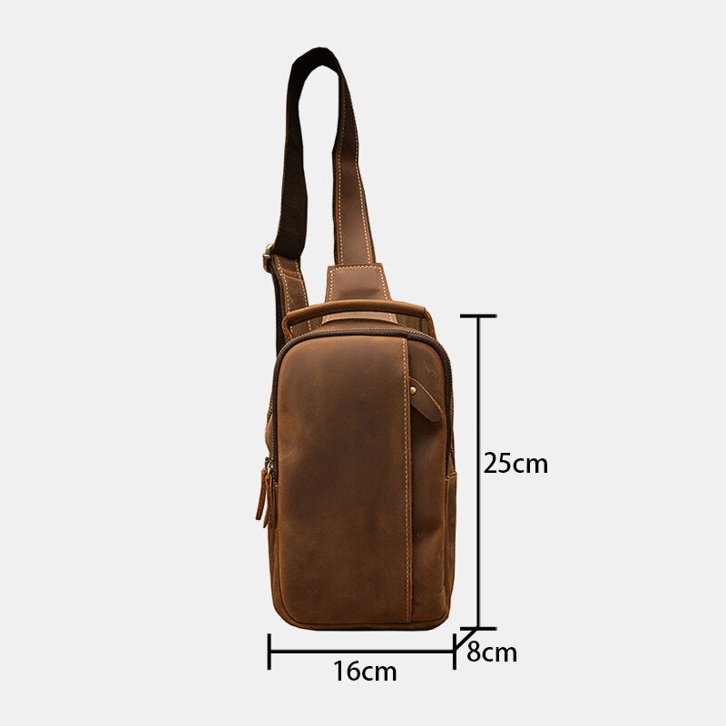 Men Retro Large Capacity Multi-pocket Chest Bag Crossbody Shoulder Bags