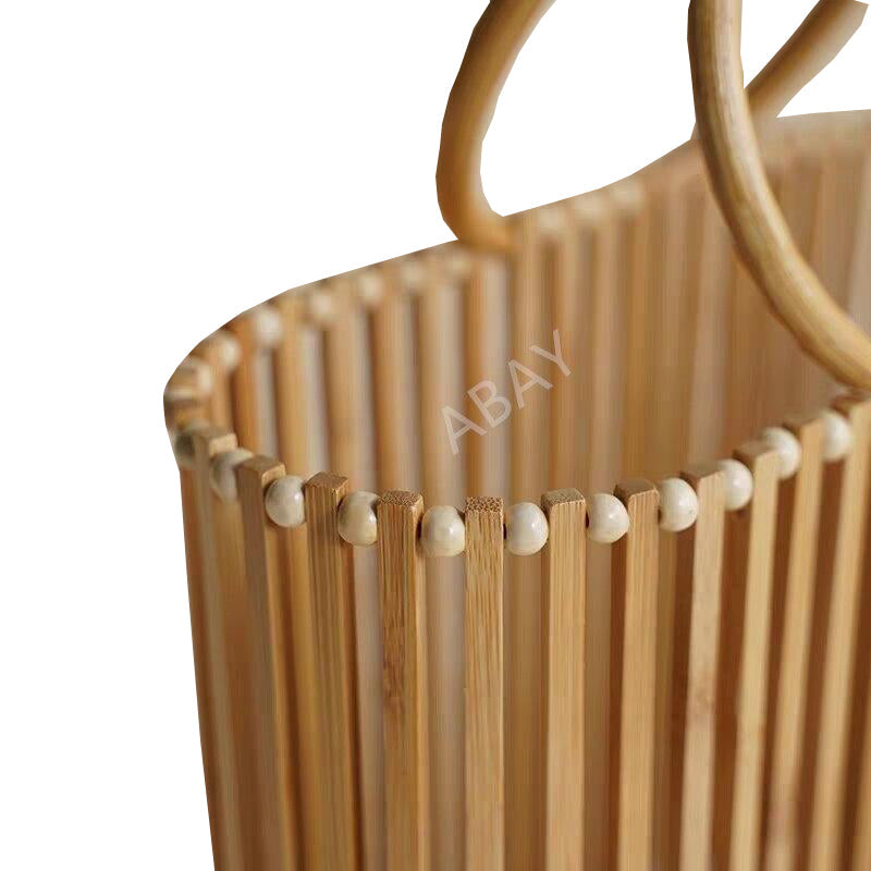 new Women's bamboo handbag Bohemia holiday beach bag Women's hollow woven rattan bag