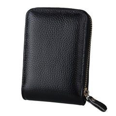 Women Genuine Leather Card Holder Men Portable Short Wallets Purse Zipper Case