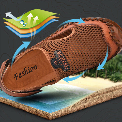Sports Sandals Non-Slip Breathable Mesh Fishing Shoes Summer Outdoor Casual Shoes Outdoor Hiking Climbing Sports Non-slip Men Sandals