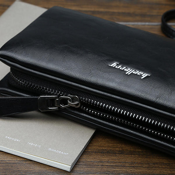 Men Multifunctional Long Business Wallet Phone Bag Clutch