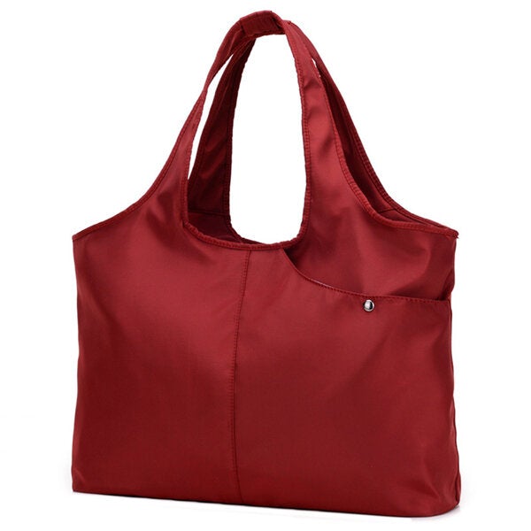 women nylon handbag solid tote bag multi pocket shopping bag