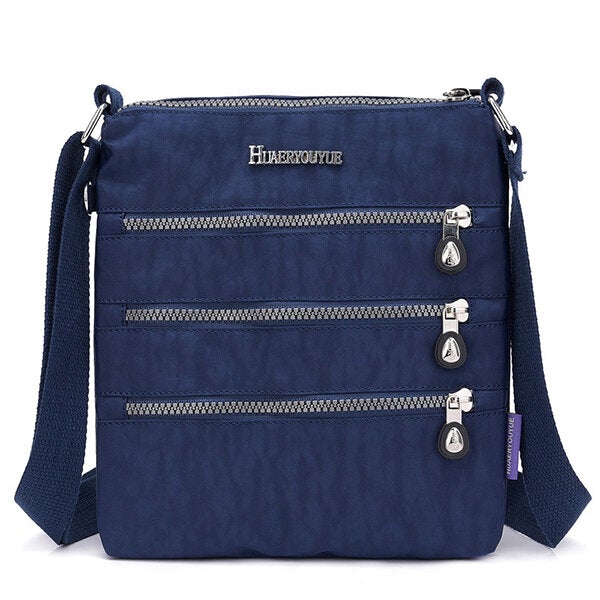 Women Nylon Multi-pocket Leisure Crossbody Bag Solid Shoulder Bag