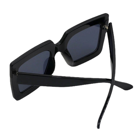 Unisex Casual Full Thick Frame Square Shape Letter Printing UV Protection Sunglasses