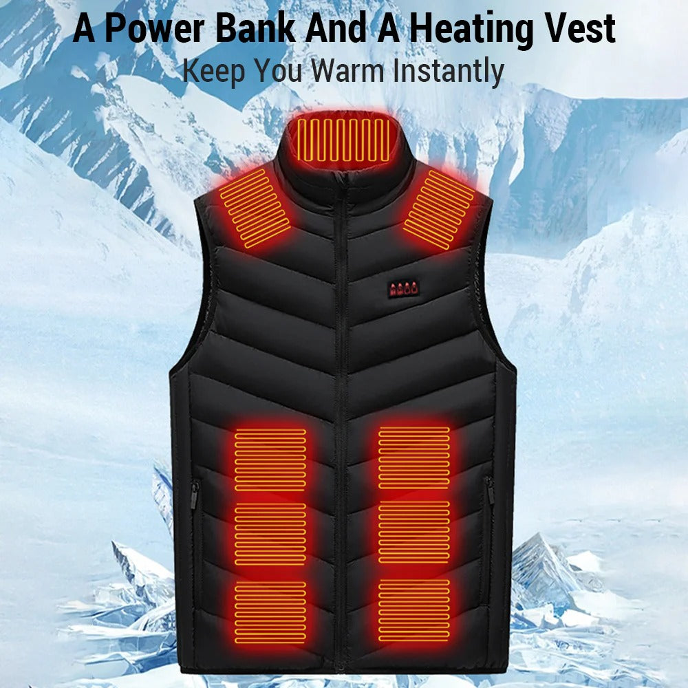 Heated Vest 13 Heating Areas Oversized Women Men Winter Vest Self Heating Vest Usb Electric Thermal Vest Jacket Outdoor Veste