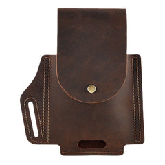 Men Genuine Leather Wear-resistant Outdoor Sport 6.5 Inch Phone Bag Retro Cover Hasp Waist Belt