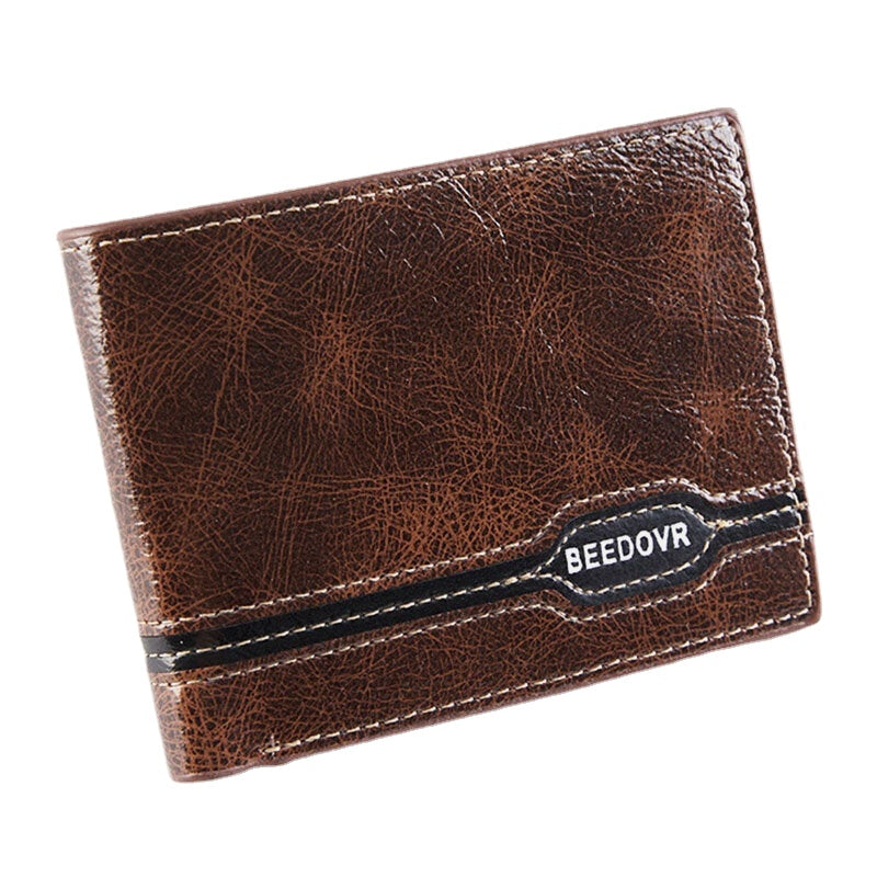 Men Vintage RFID Antimagnetic Faux Fur Patchwork Money Clips Multi-card Slots Wallet