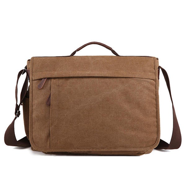 Large Capacity Canvas Business Laptop Bag Shoulder Crossbody For Men