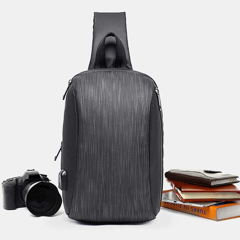 Men's Casual Crossbody Bag with USB Charging Port