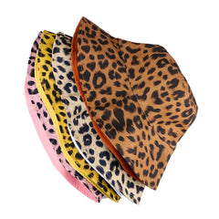 Women's Cotton Leopard Trend Print Bucket Hat Outdoor Casual Sun Hat