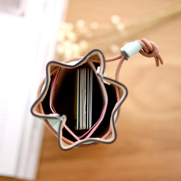 Women Pu Leather Fruit Pattern Coin Bag String Change