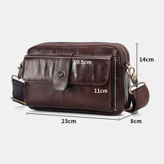 Men's Genuine Leather Retro Multi-Function Shoulder & Waist Bag