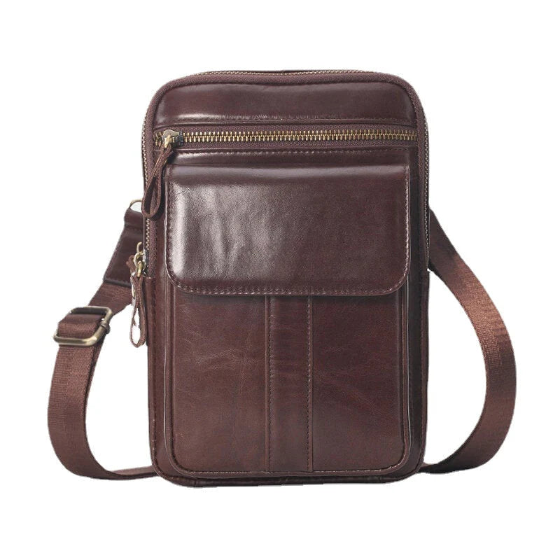 Men's Genuine Leather Retro Business Chest & Shoulder Crossbody Bag