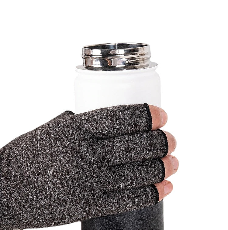 Copper Compression Gloves for Arthritis Relief, Hand Pain, Swelling & Carpal Tunnel - Fingerless Typing Support