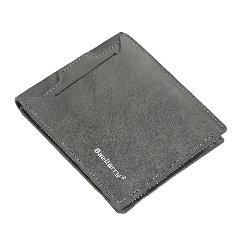 Men PU Leather Multi-card Slot Casual Thin Money Clip Card Holder Wallet