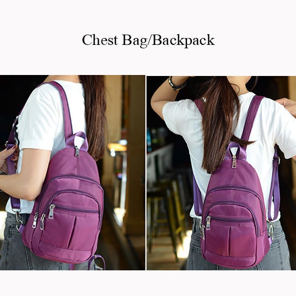 Waterproof Nylon Multi-Purpose Shoulder Bag Backpack Chest Diagonal Package Twill Bag