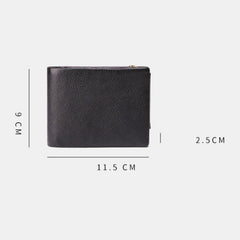 Men Genuine Leather Vinatge RFID Blocking Anti-Theft Wallet Card Holder Zipper Coin Bag