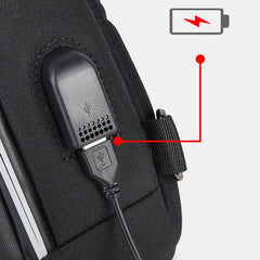 Men Large Capacity USB Charging Multi-Layers Waterproof Crossbody Bag Chest Sling